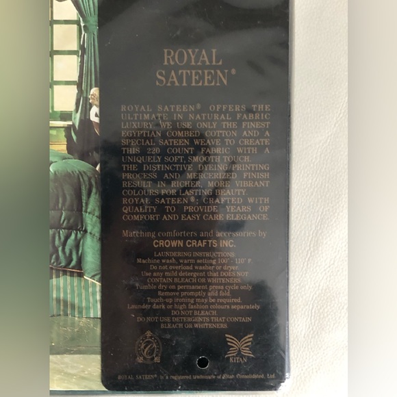 MANON Egyptian 100%Cotton King Flat Sheet Vintage Luxury Royal Sateen New in box - Picture 3 of 13